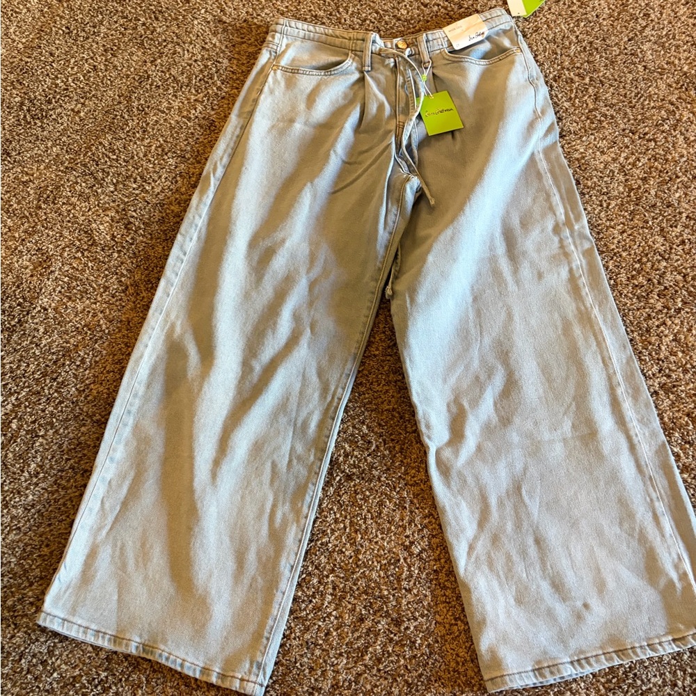 Light Blue Wide-Leg Jeans